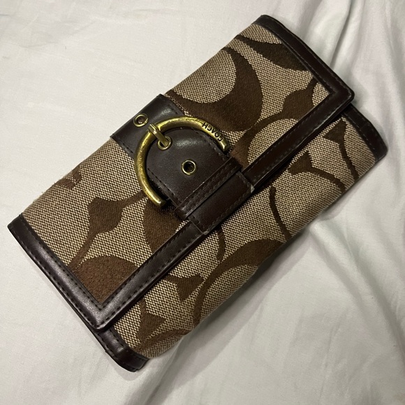 COACH Brown Pebble Leather Duffle Convertible Shoulder or Crossbody Purse Bag - Picture 8 of 11